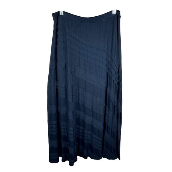Soft Surroundings Black Viscose Tiered Stretchy Elastic Waist Maxi Skirt Size M - Picture 1 of 6